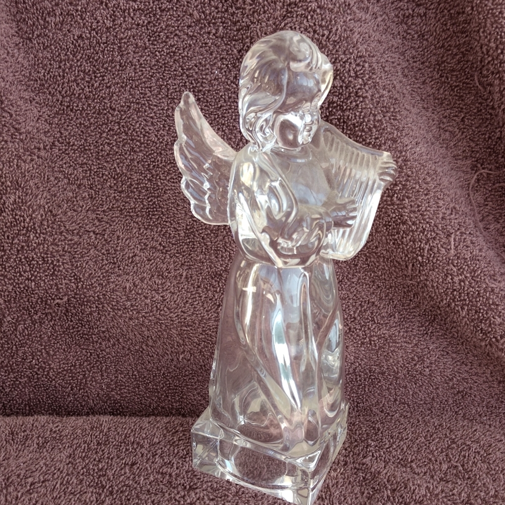 Vintage Milkasa Herald Collection Angel Full Lead Crystal Statue Germany 8" Tall